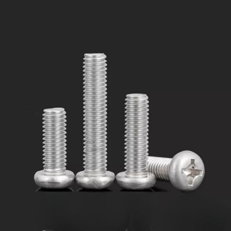 20-100pcs 6061 Aluminum Alloy Round Head Cross Screw Pan Head Bolt Aluminum Machine Screw M4 M5 M6 M8