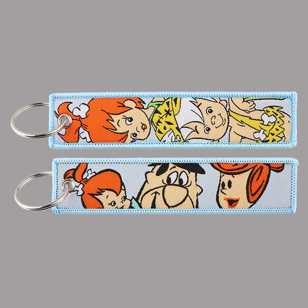 

1pcs Family Animation Embroidery Key Fobs Keychain for Car Motorcycles Key Pendant Accessories Key Ring Holder Gifts