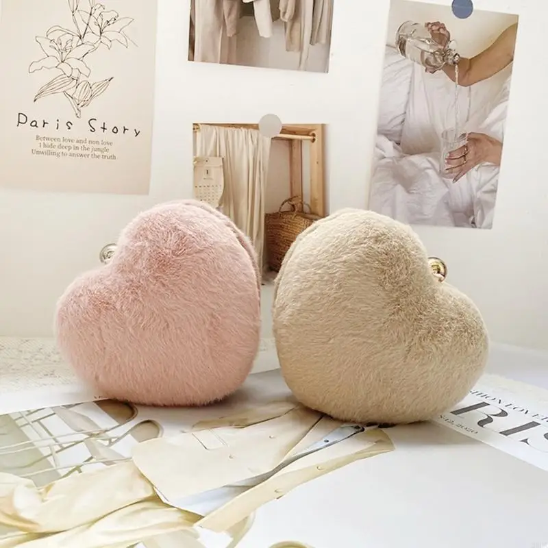 

Heart Evening Bag Plush Heart Shaped Coin Purse Phone Purse Wallet Coin 20CA