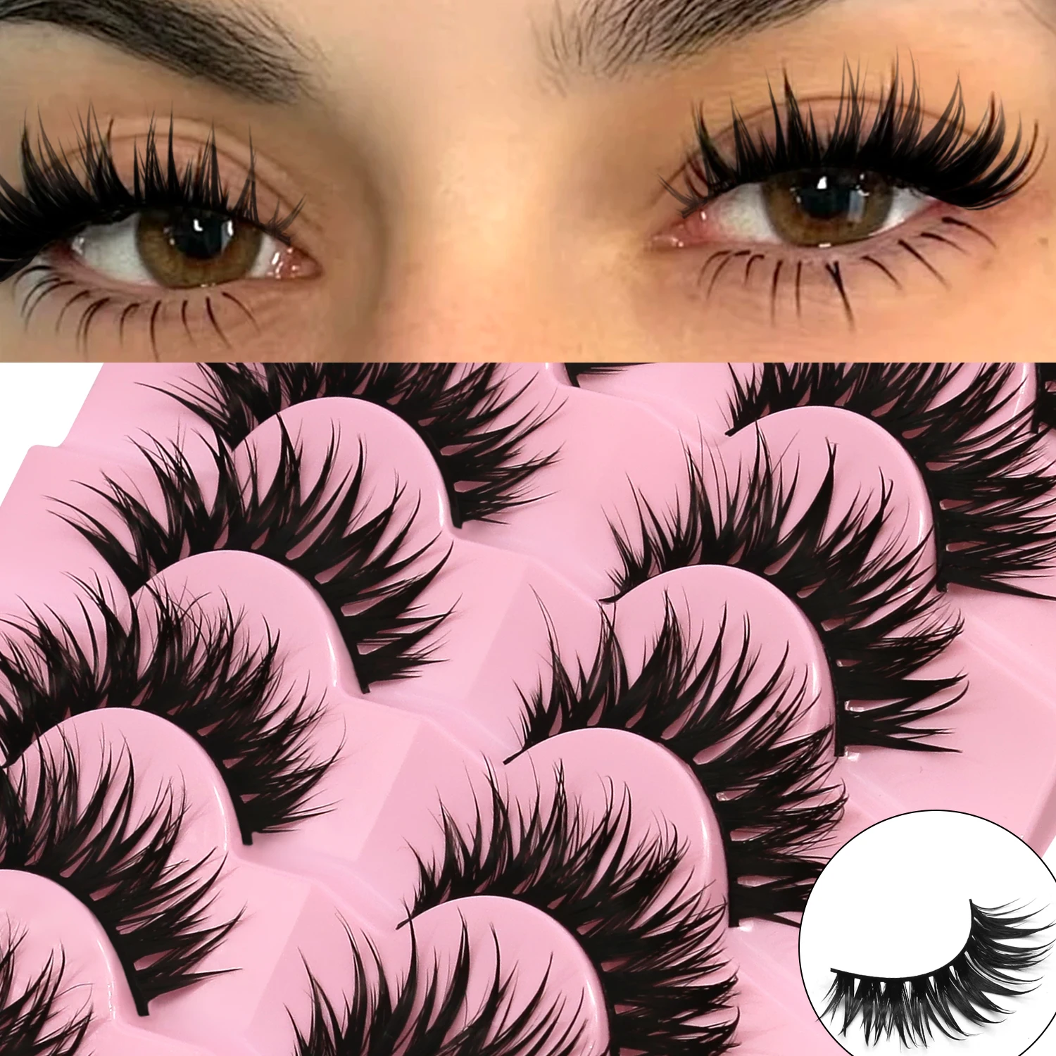 GROINNEYA マンガまつげ 3D ナチュラルつけまつげ ふわふわソフトクロスマンガまつげ ウィスピー ナチュラルまつげエクステ メイクアップ