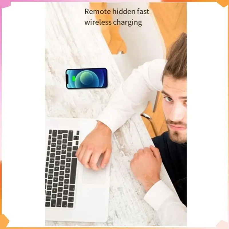 

B94A 1Set Invisible Wireless Charger Penetrate 30Mm Fast Charging Charger Easy Installation Quick Charger Black US Plug