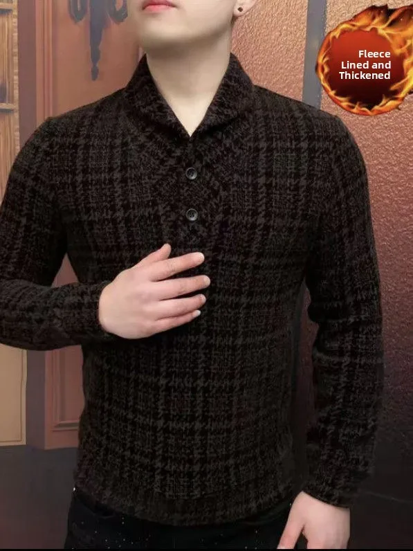 

Мужская толстовка Busin Gentleman с капюшоном, утепленная, приталенная, с воротником-стойкой, теплая, черно-коричневая, для осени и зимы