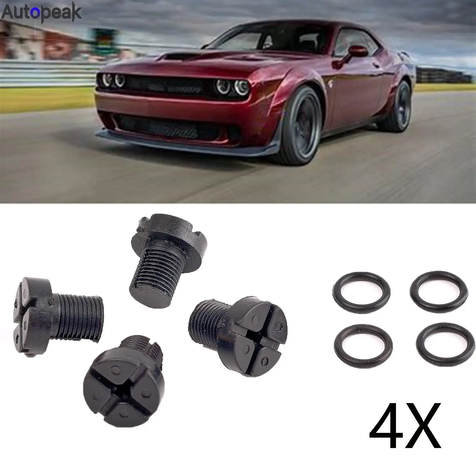 4X For DODGE AVENGER CHALLENGER CHARGER DURANGO GRAND CARAVAN RAM 1500 2500 RADIATOR HOSE BLEED VENT SCREW PLUG BLEEDING Coolant