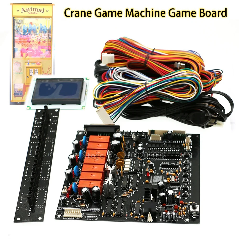 Luxury Plush Prize Vending Crane Machine Arcade PCB Board Claw Game Motherboard English LCD Display Counting Sensor Wires DIY