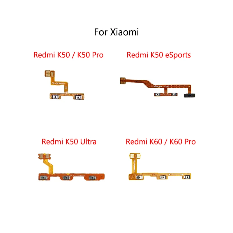 Power Button Switch Volume Mute Button On / Off Flex Cable For Xiaomi Redmi K50 eSports Version K60 Pro / K50 Ultra