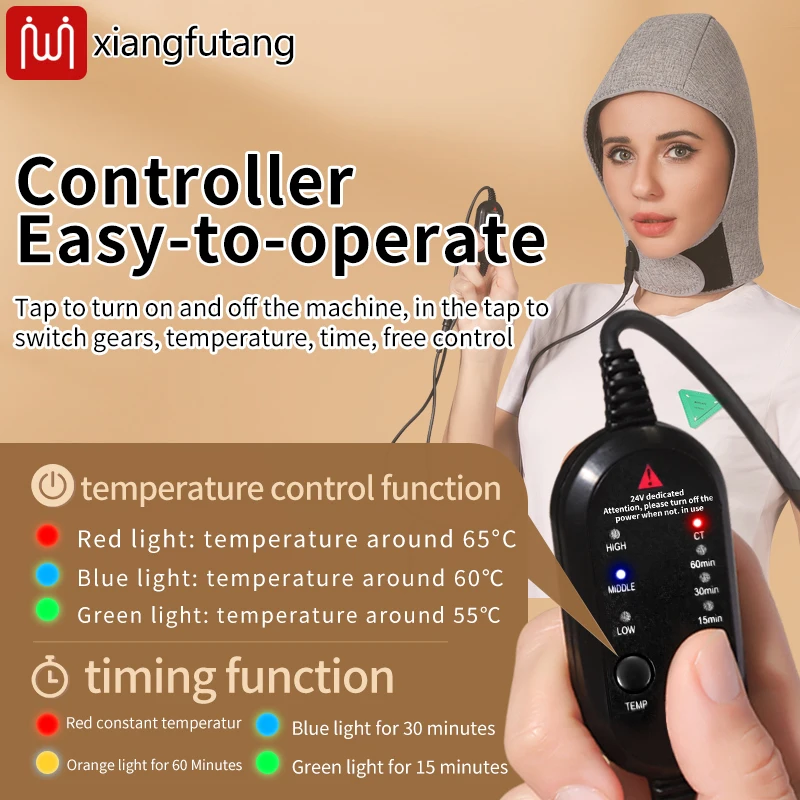 Red Light Heating Head and Neck Protection Cap Moxibustion Hot Compress Heating Caps Far-infrared Cold and Windproof Warm Cap