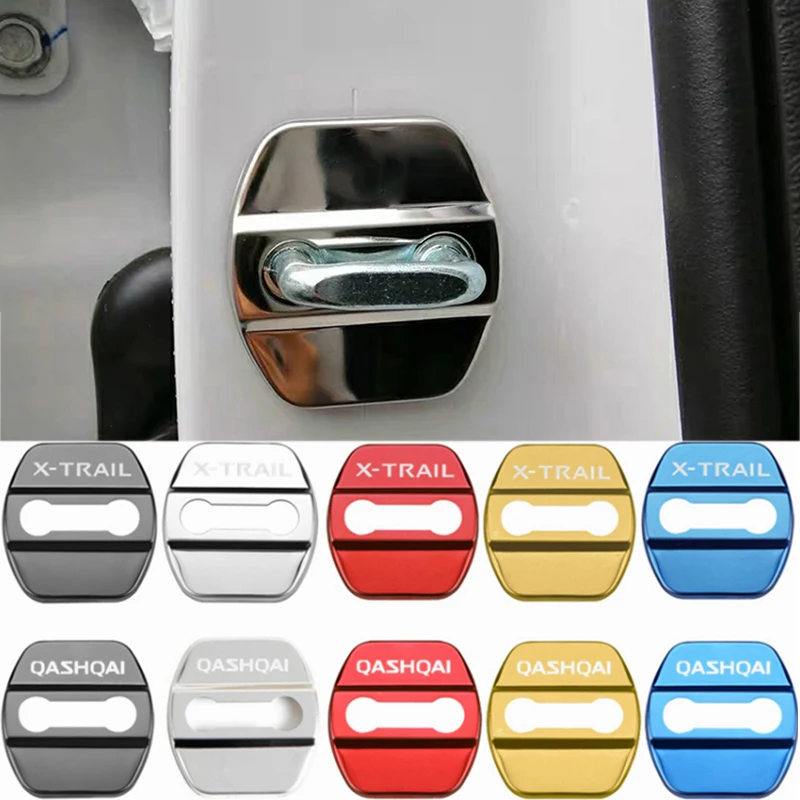 Car-Styling Door Lock Anti-rust Buckle Cover Case for Nissan Juke Qashqai X-trail Note Tiida  Emblem Auto Decorate Accessories