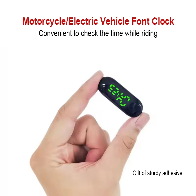 

Motorcycle Electric Vehicle Onboard Time Display Portable Stickable Waterproof Electronic Watch Luminous Digital Display