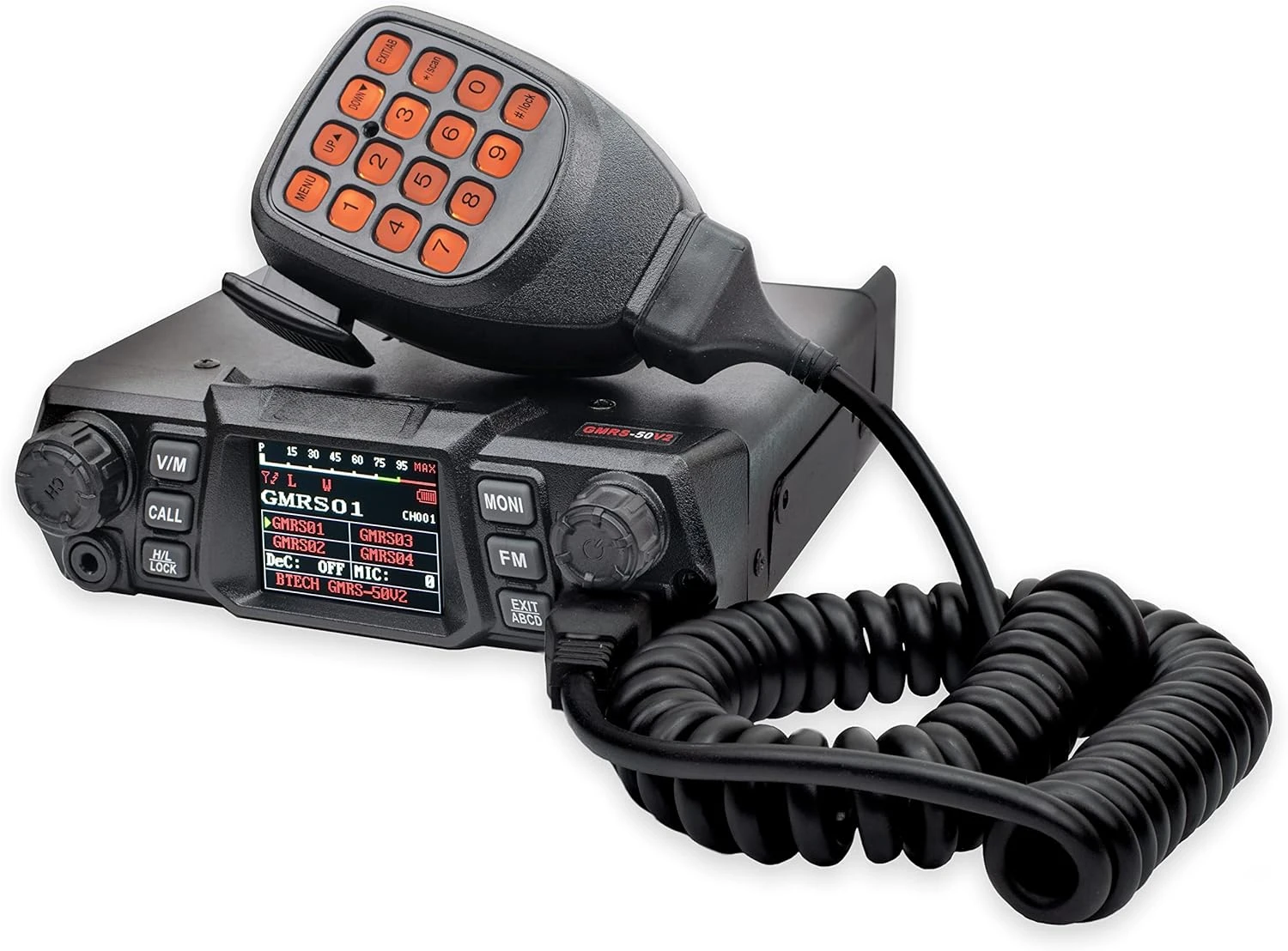 GMRS-50V2 50W 256 Fully Customizable Channels Mobile GMRS Two-Way Radio. Repeater Compatible, Dual Band Scanning (VHF/UHF)