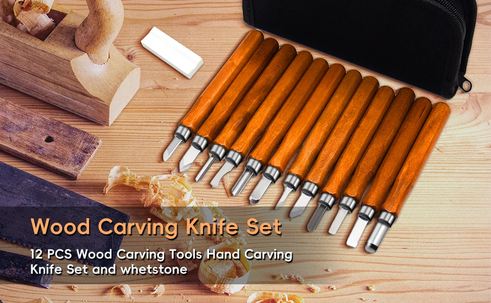 FEITA Professionelle Holzbearbeitung, Holzschnitzerei, Meißel, Messer, Bildhauerei, Messer-Set für Anfänger und Berufe, DIY-Handwerk, Gouges – Detail 1