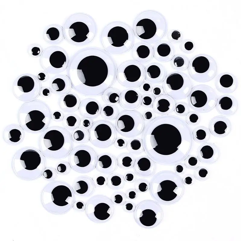 50-500pcs Self-Adhesive Wiggly Googly Doll Eye Movable Simulation Cartoon Animal Eyeball DIY Children Scrapbooking Craft Suppli