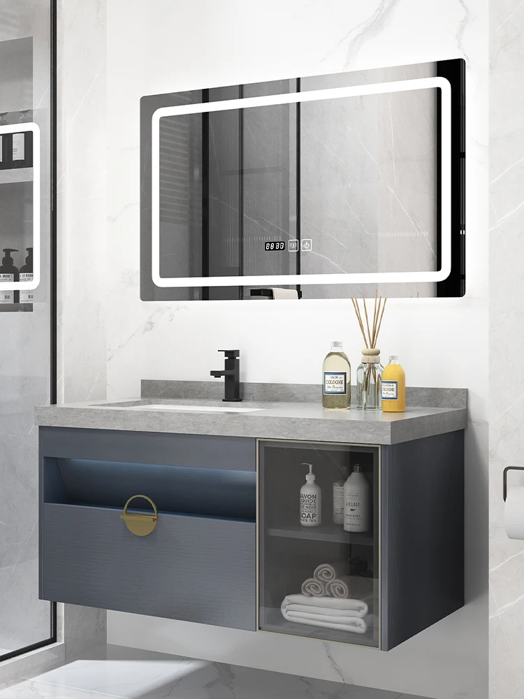 Kinglauren 80cm Factory Direct Bathroom Cabinet With Ceramic Basin, Meets EU Standards For Apartments