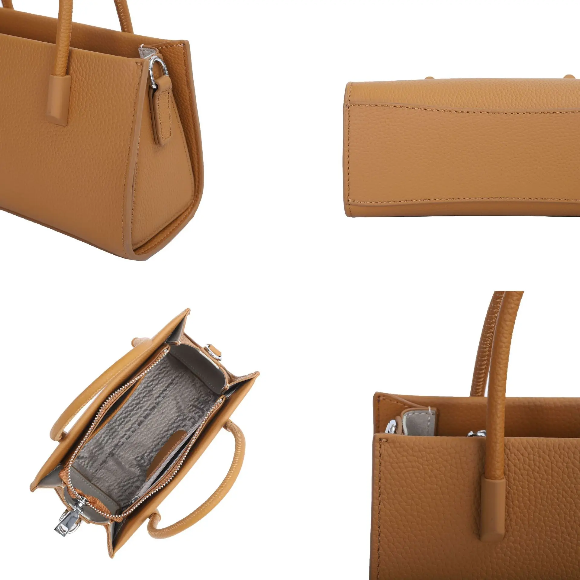 Real Genuine Leather Handbag Premium Women\'s Shoulder Bag Minimalism Style Crossbody