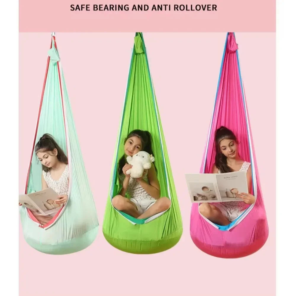 Adjustable Kid Indoor Outdoor Swing Hammock Steady Toddler Swing Seat Ropes Hand-kitting Rope Swing Seat Great Tree Playground