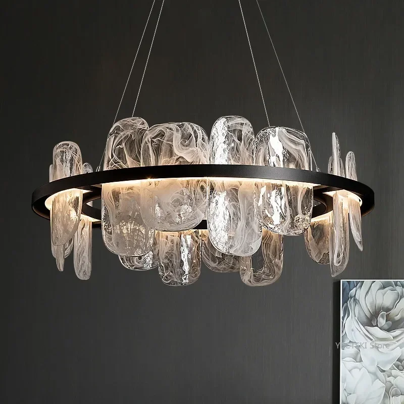 GHEUVNJ Modern minimalist cloud and mist living room pendant light luxury high-end dining room bedroom light