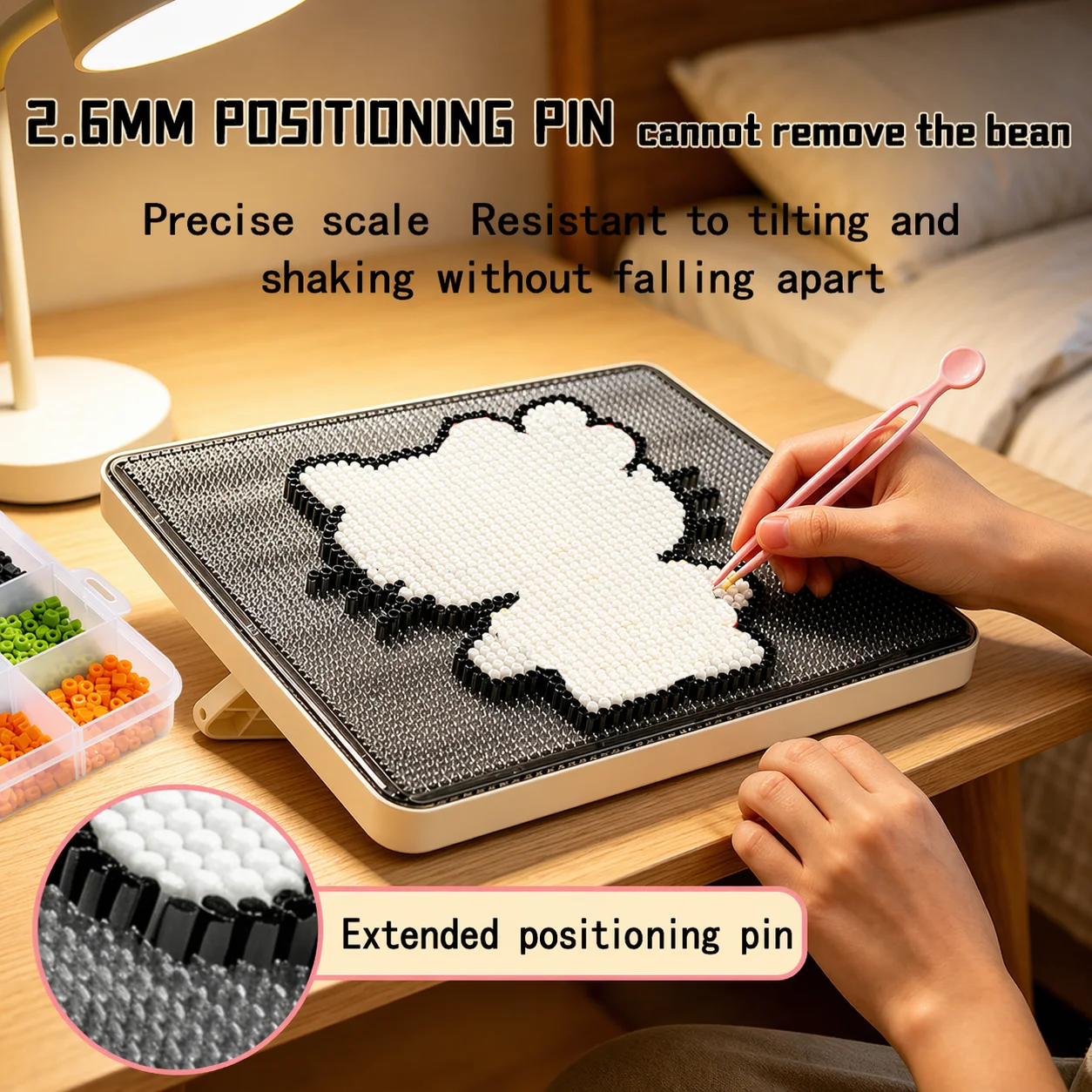 Portable USB-C LED Fuse Beads Board for 52×52 LED 2.6mm, Rechargeable Light Guide Board with APP Controlled Pixel Art Tray