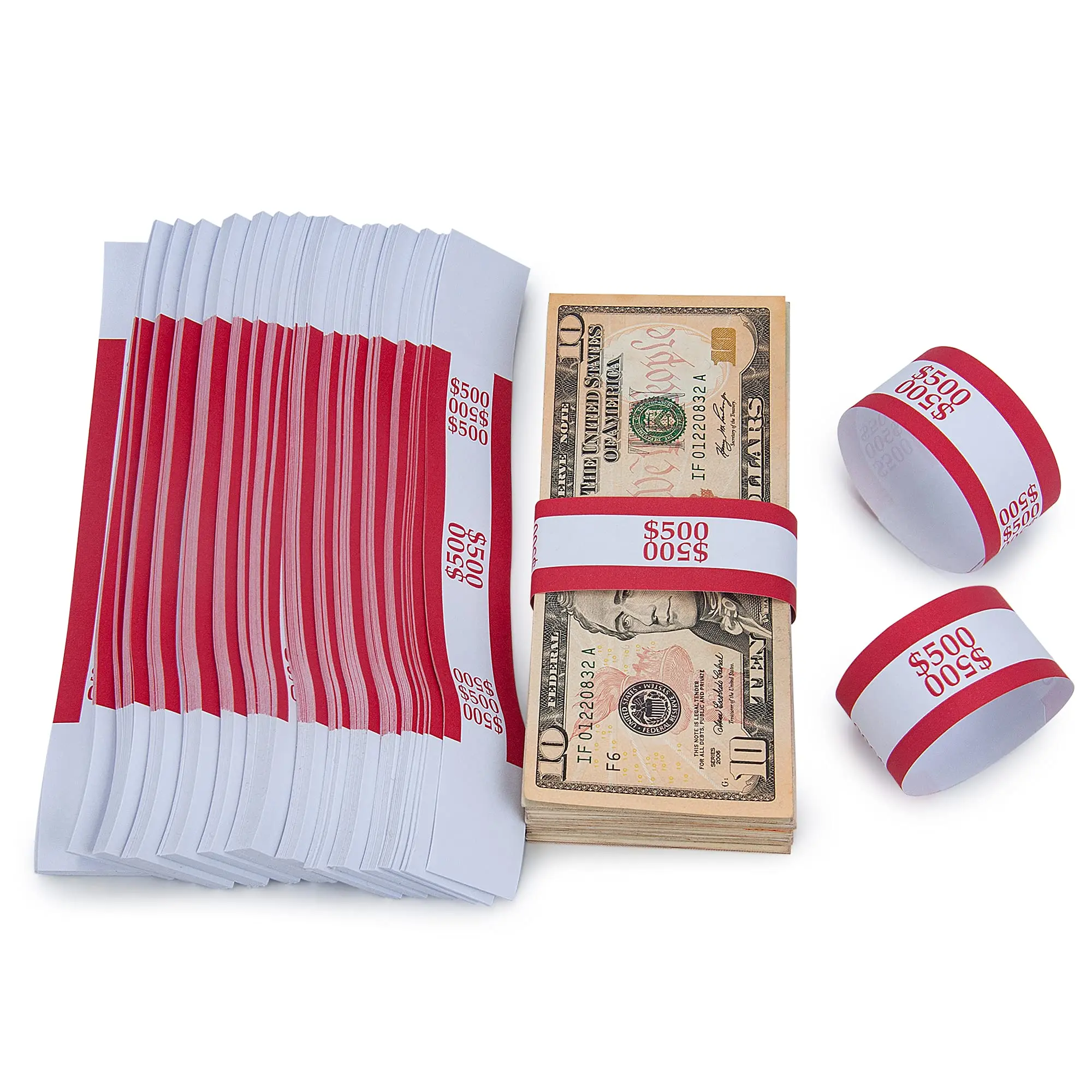 NATURABEL 50 PCS Currency Straps, Money Band Bundles Self Sealing for Bill Wrappers