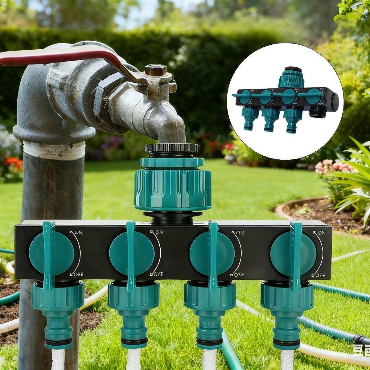 4 طريقة خرطوم الفاصل الحنفية صنبور موصل خط المياه اتصال حديقة أنابيب الري تركيبات البستنة الري سقي المنزل #5