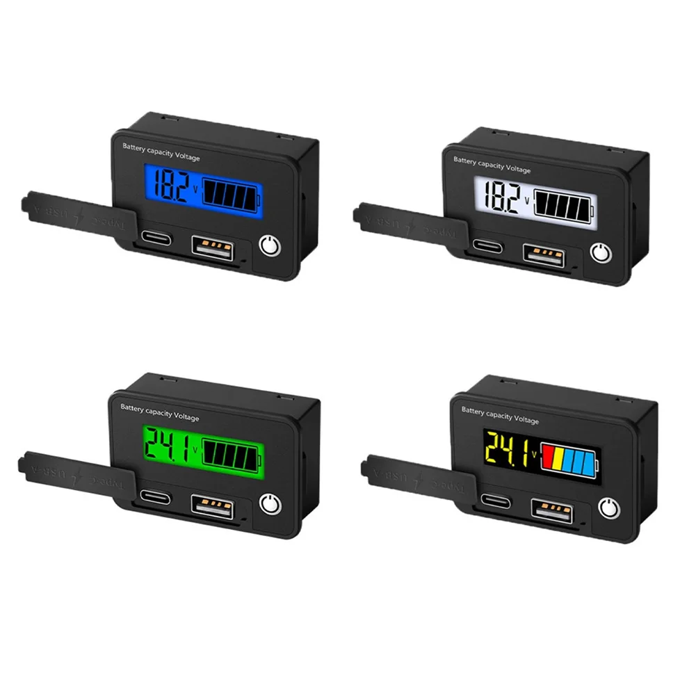 8-30 فولت مؤشر قدرة البطارية LCD مقياس الكهرباء الرقمي الرصاص الحمضية ليثيوم LiFePO4s سيارة دراجة نارية الفولتميتر مقياس الجهد #5