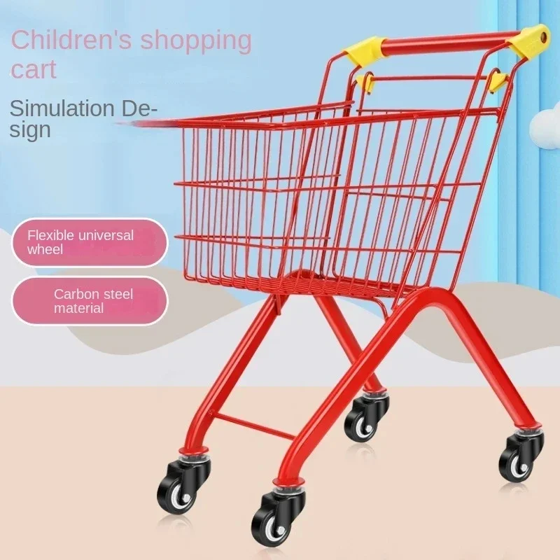 Foldable Baby shopping cart children\'s supermarket shopping cart play house trolley multi-color trolley supermarket toy