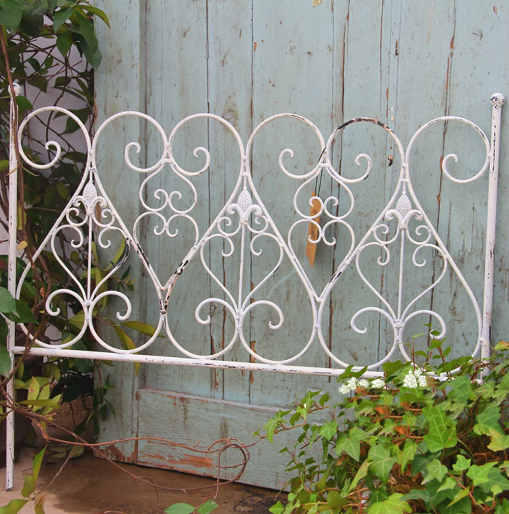 Garden Decor Handmade Vintage Retro White Metal Plant Support Frame