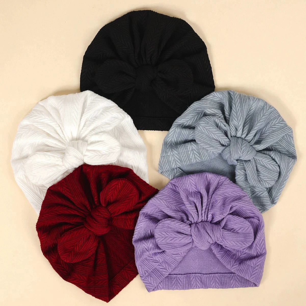 Topi Bayi Perempuan Motif Gand - Infant Beanie Hat With Ears ulasan dan harga