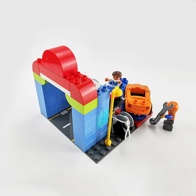 Blocchi di costruzione di grandi dimensioni Moc Fun autolavaggio accessori per stazioni di riparazione mattoni Part Rolling Brush bambini ragazze