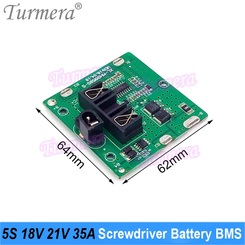 5S 18v 21v 35a bms furadeira elétrica 18650 bateria de lítio proteger placa equilíbrio com plugue dc para baterias chave de fenda usar turmera
