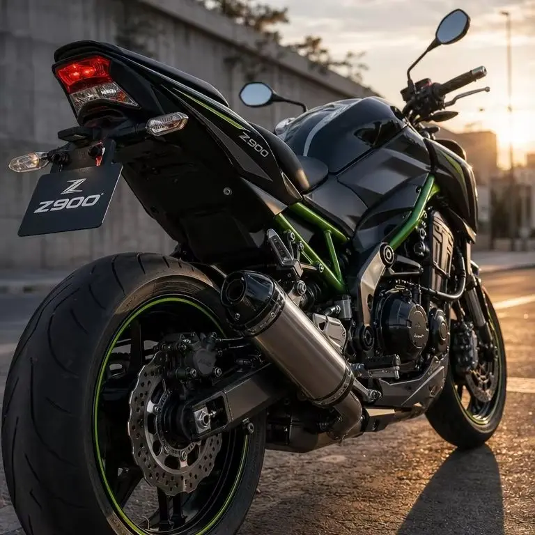 Motorcycle Slip‑on Exhaust Muffler CNC Round End For Z900 ZX4R CF450SR NK400 Straight‑Through With Full Mount Accessories