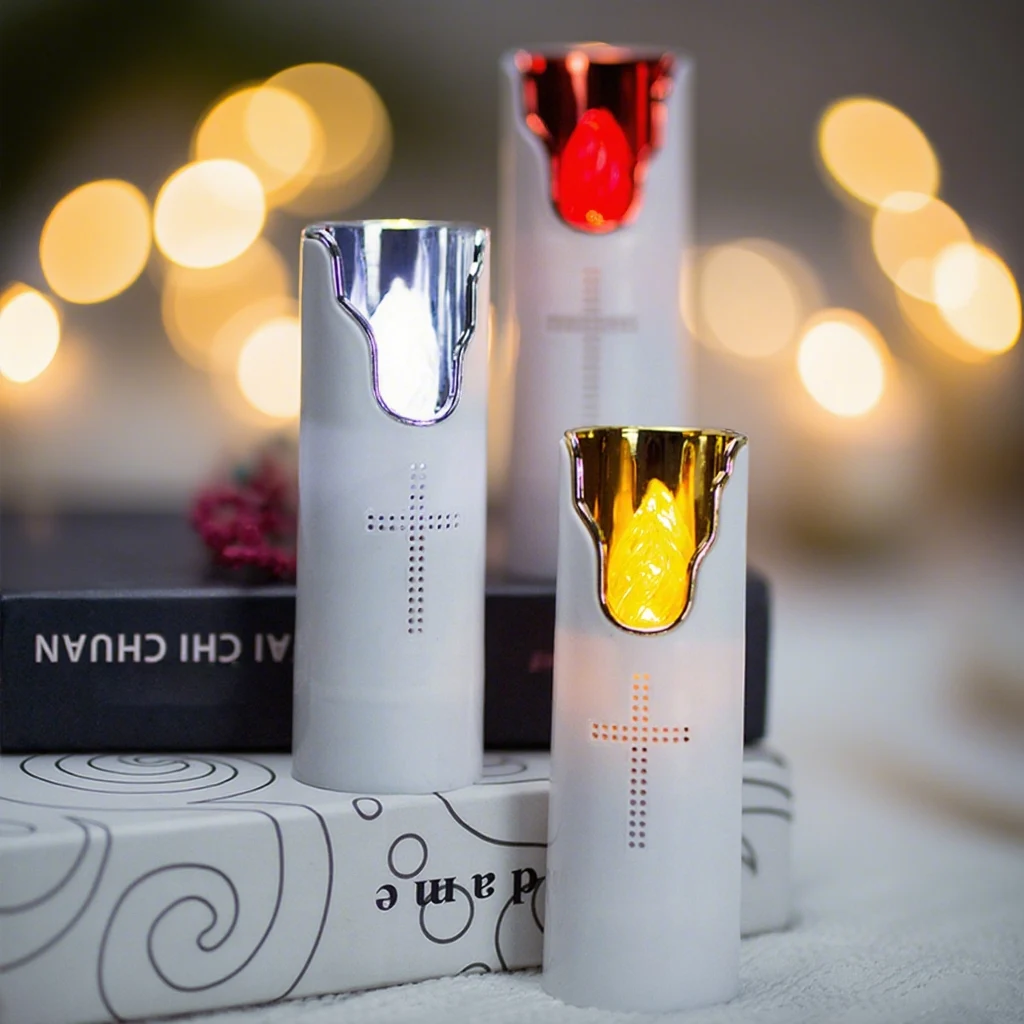 

Беспламенная светодиодная молитовная свеча с качающимся пламенем, музыкальный динамик, сухая батарея, декоративное освещение для дома, серьезные пространства