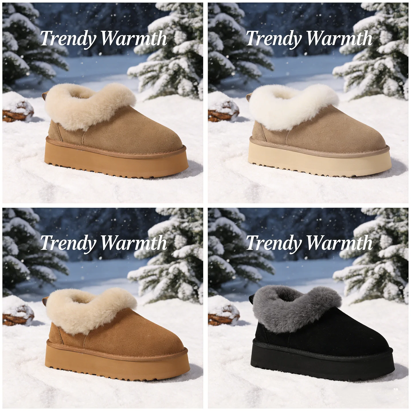 أحذية شتوية أصلية فاخرة من العلامة التجارية الفيلكرو أحذية كاحل قطيفة للنساء أحذية قطنية دافئة سهلة الارتداء بتصميم أسترالي أحذية بمقدمة مستديرة #6