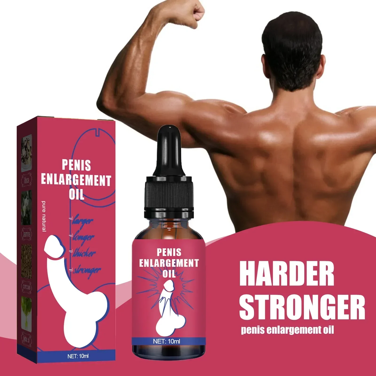 Óleo masculino para homens, melhor espessamento, fórmula de crescimento, aumentar a energia, tamanho e resistência, Endurance, testosterona Booster