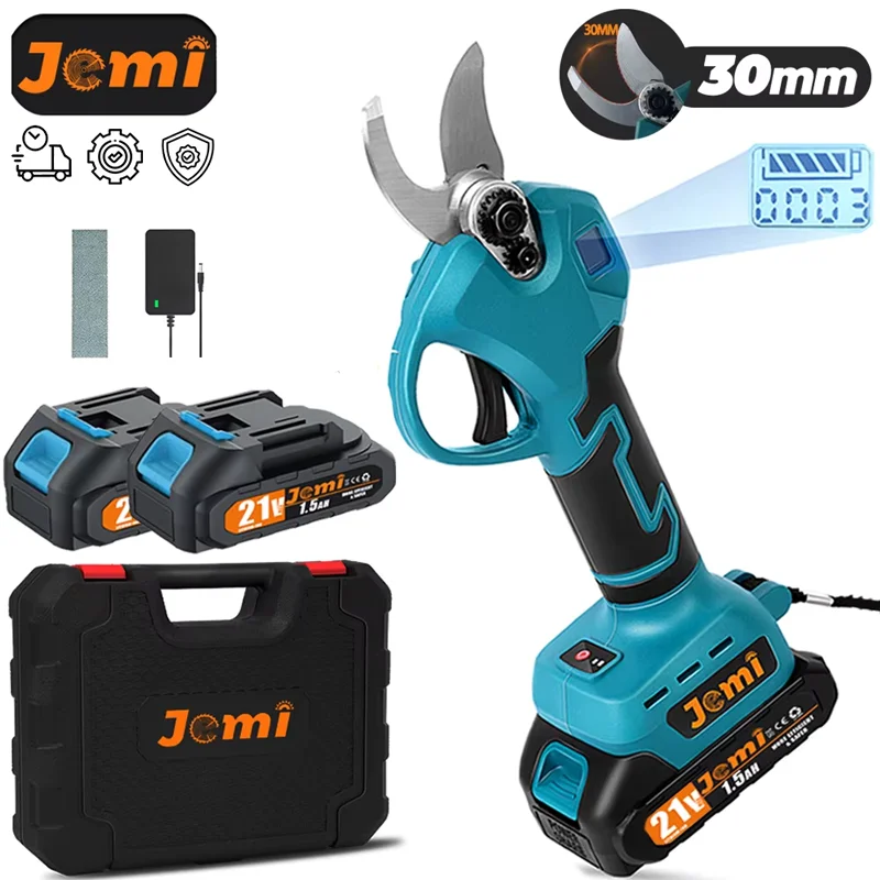 Jemi Tool 30 mm bürstenlose kabellose elektrische Gartenschere mit 2 Schneidmodi, Gartenbaum-Bonsai-Verschönerungswerkzeug für Makita-Akku