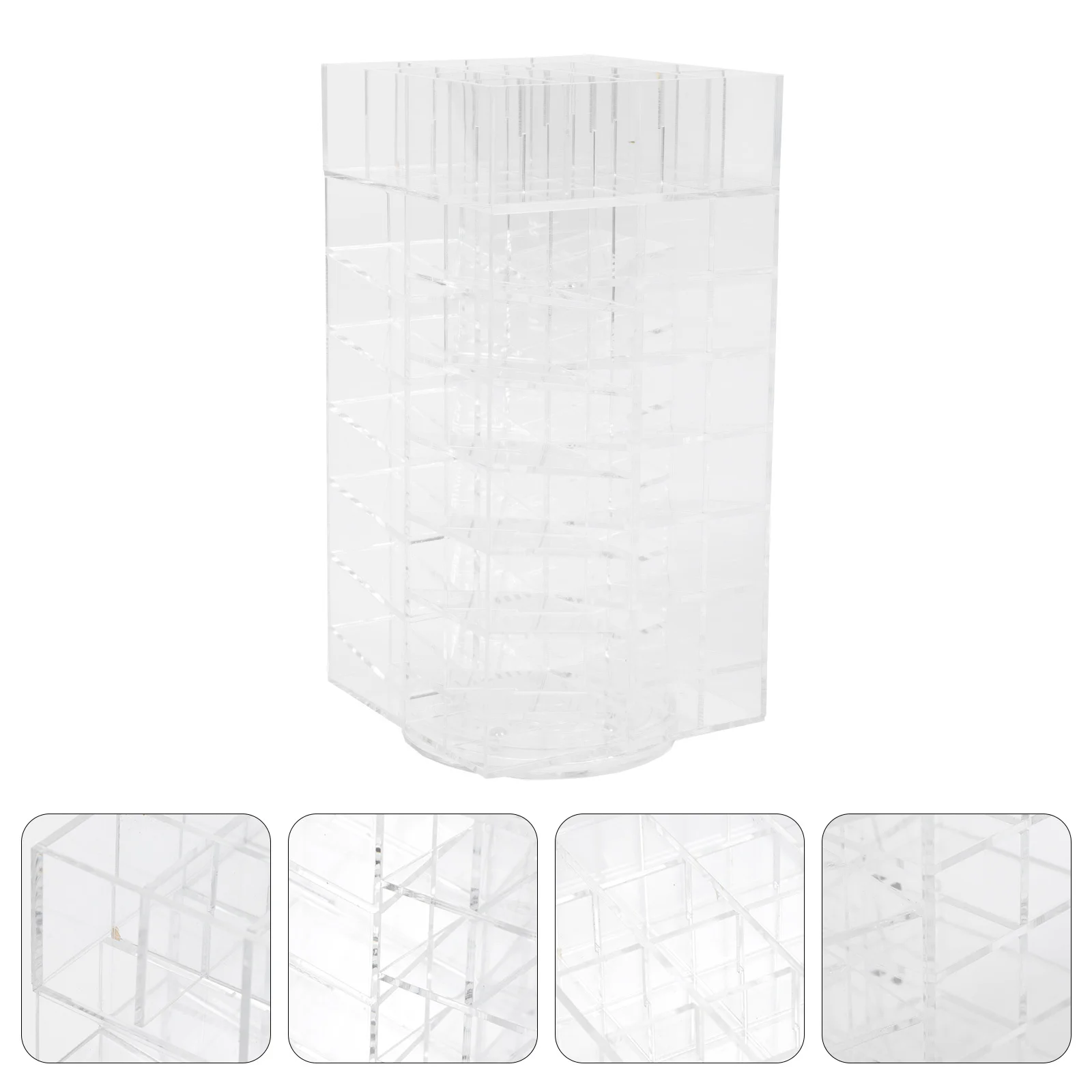 1 Stuks 64-Gat Acryl Lippenstift Houder Eenvoudige Elegante Draaibare Stand Voor Kaptafel Acryl Lippenstift Rack Lipgloss houder