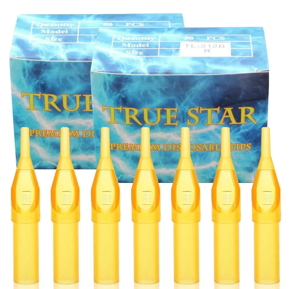 100/50 قطعة فوهات الوشم القابل للتصرف نصائح البلاستيك RT DT FT تعقيم فوهة الوشم الإبر نصائح لآلة الوشم بندقية الإبر