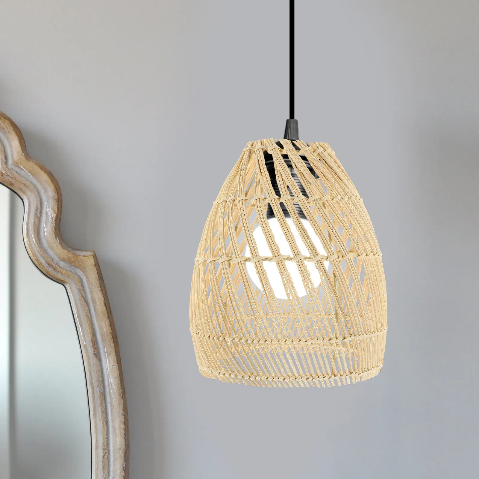 

Плетеный абажур из ротанга для подвесного светильника, современный, теплый, декоративный, для люстры