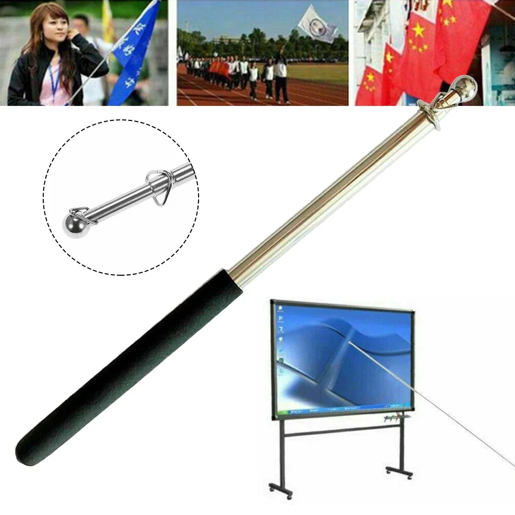 

1.6M Telescopic Flag Pole Extendable Portable Handheld Windsock Pointer Portable Pole Flag Waving Flagpole Teachers Pointer