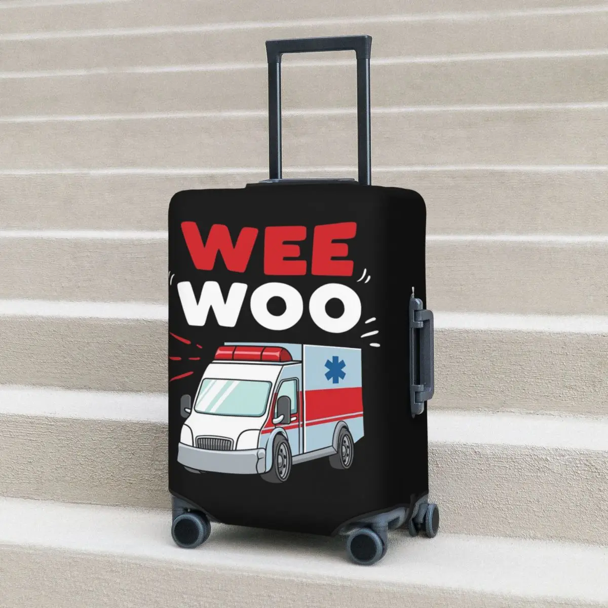 

Wee Woo Ambulance Paramedic Emergency Medic Gift Suitcase Cover Protection Elastic Travel Luggage Protector Covers 18-32 Inch