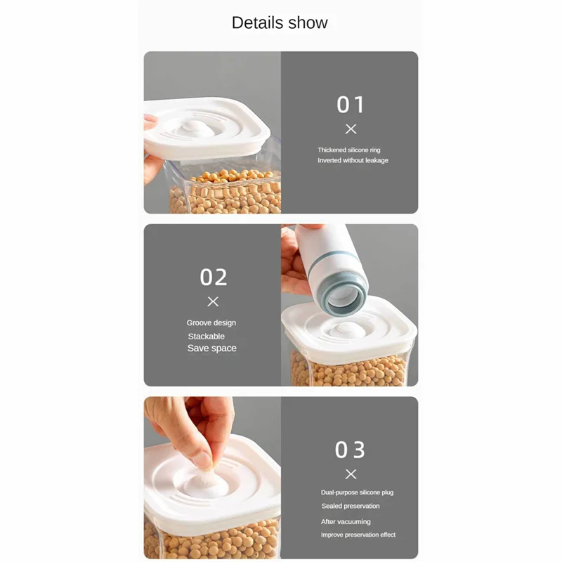 FO-Food Storage Vacuum Container With Automatic Pumpkeep Food And Ingredients Fresh Vacuum Fresh-Keeping Box Sealed Jar