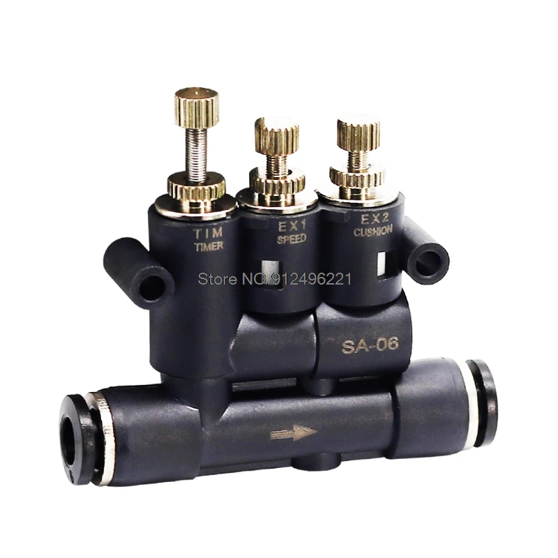 

SA-06 External Adjustable Air Buffer Stroke with Speed Adjustable Buffer Cylinder Pneumatic Connector cushion Time Adjustable