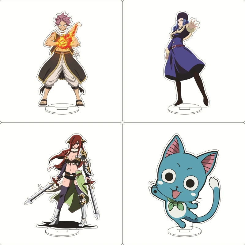Hot Magic Battle Anime FAIRY TAIL 44 Kinds Acrylic Figure Stand Plate Cosplay Prop Decor Cartoons Keychain Festivals Gifts 15cm