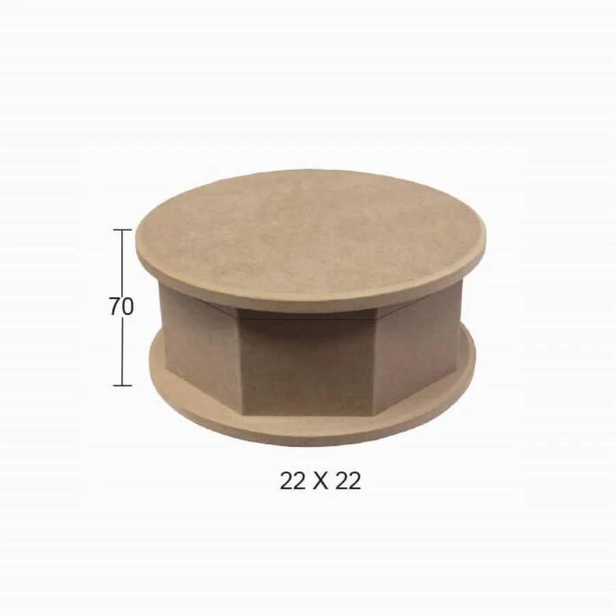 KU373 Round Box, Can Be Painted Wood Mdf Box