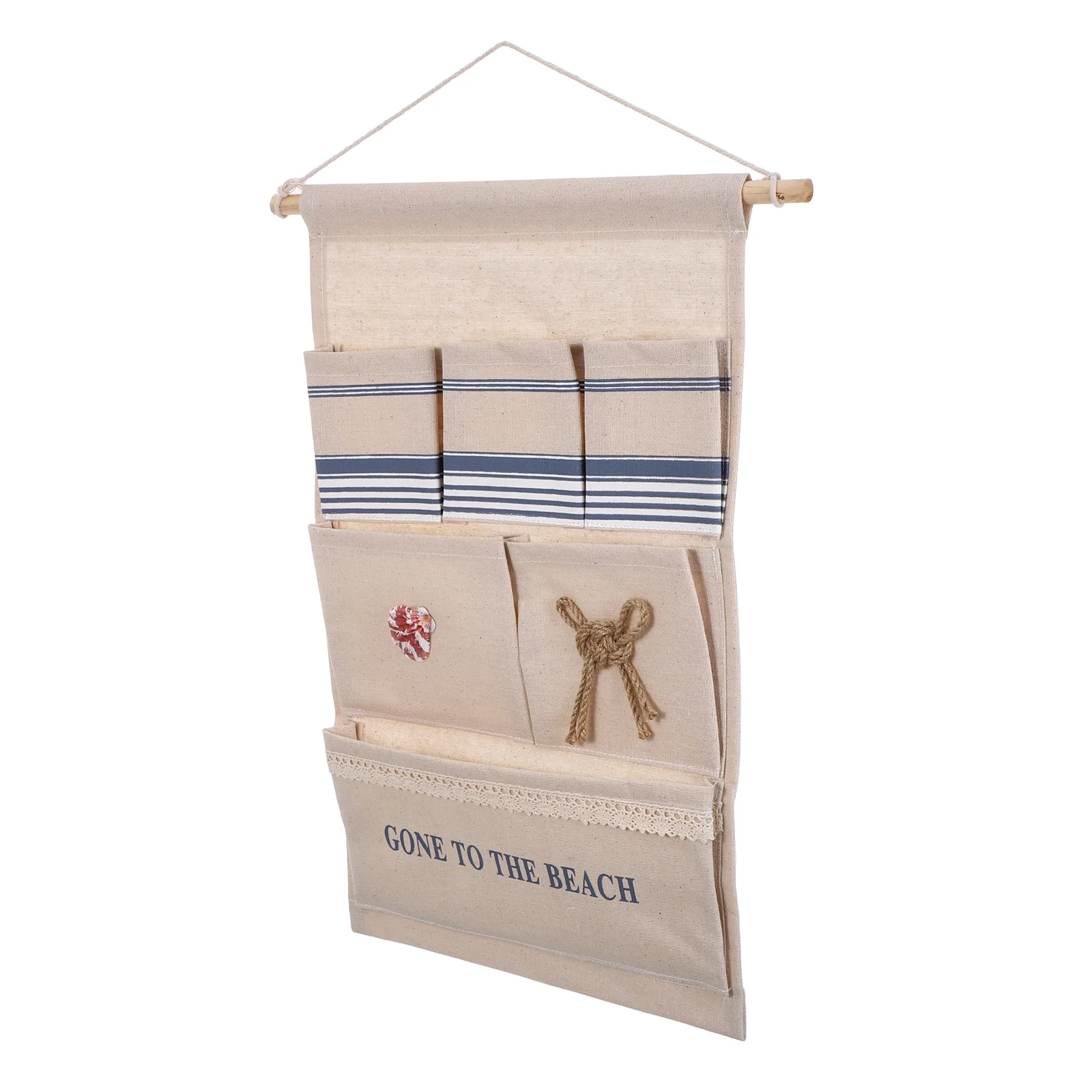 

Wall Hanging Storage Bag Cotton Linen Fabric Waterproof Hanging Organizer Over Door Closet Storage Pouch for Bedroom Office Dorm