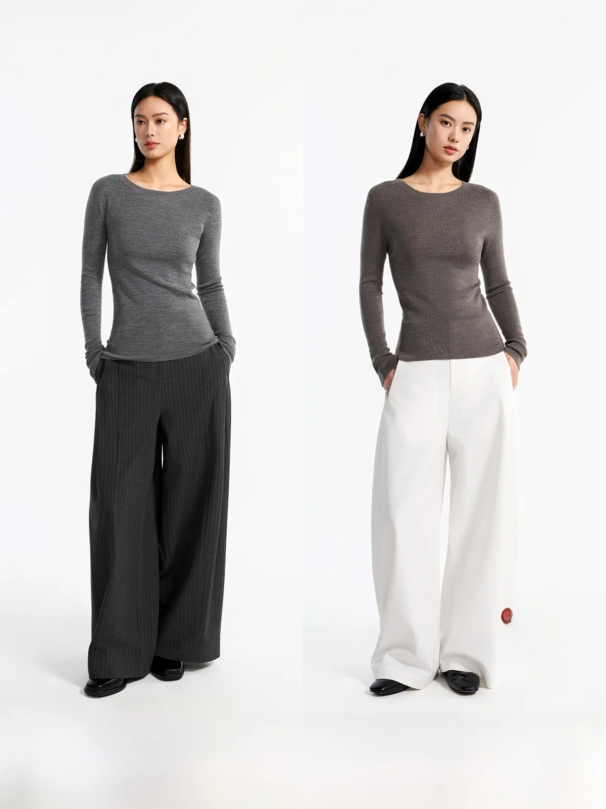 

Свитер Slim Fit из камвольной пряжи с круглым вырезом, машинная стирка, 8-игольная вязка, на основе пряжи Yangzhou, для повседневной носки, с длинными рукавами