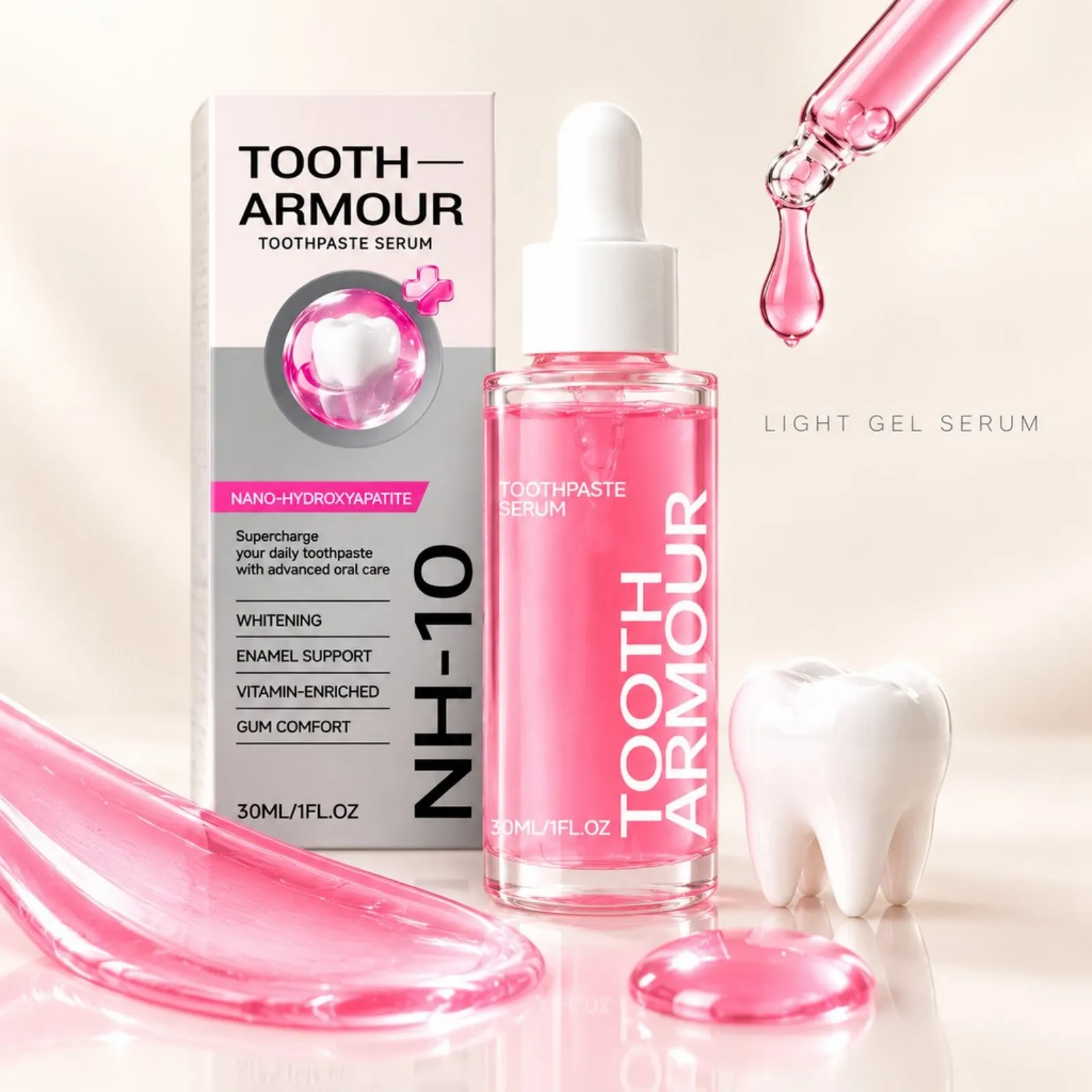 Nicotinamide Whitening Tooth Serum Deep Clean Stains Cavity Enamel Restoration Fresh Breath Oral Care Teeth Essence Daily Use