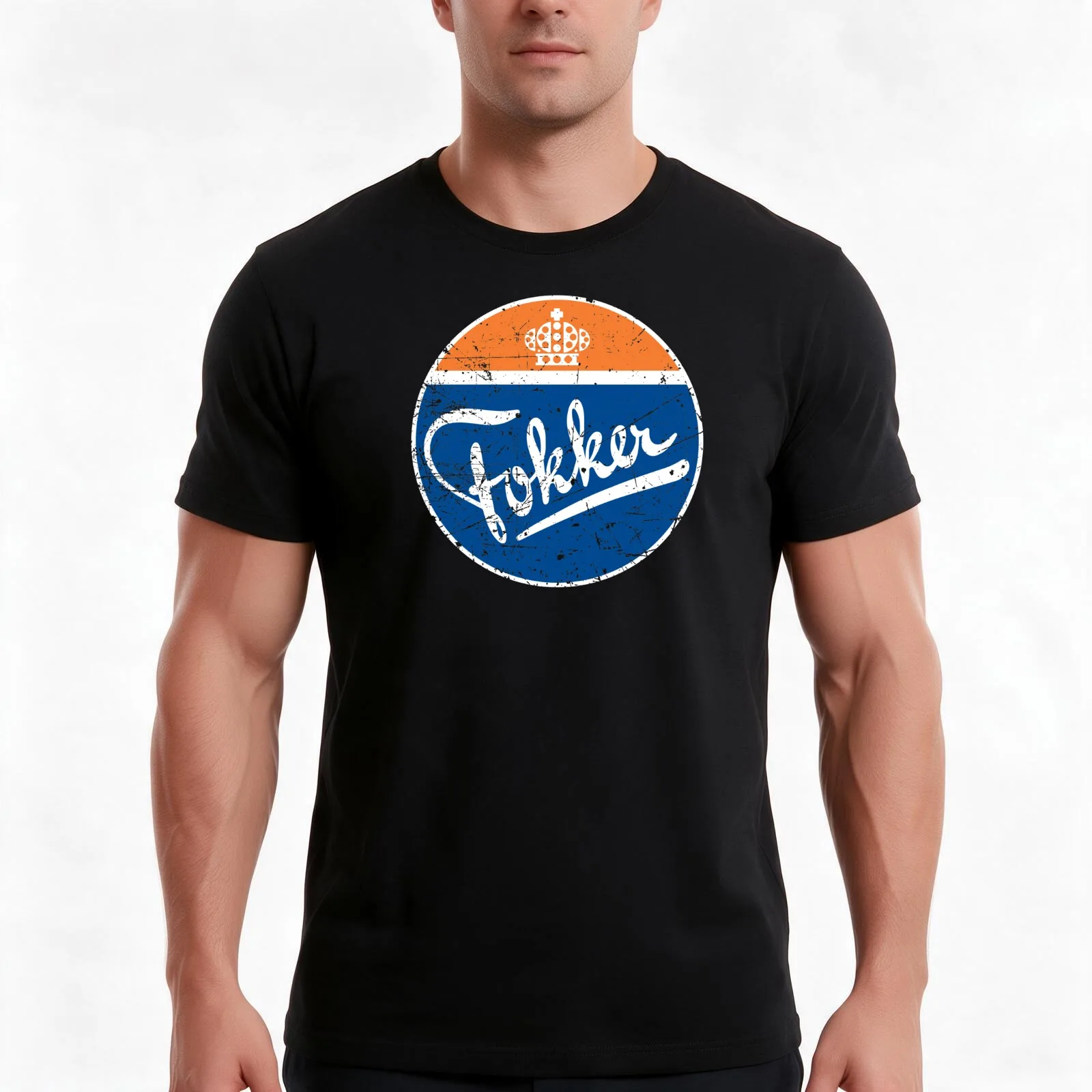 Fokker Flugzeugwerke Triplane Logo T-Shirt, Summer Casual Cotton Tee, Oversized Streetwear Tops, Vintage Graphic Print