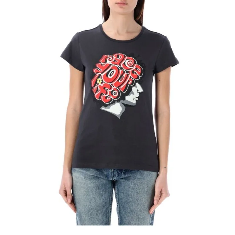 

Motorcycle Trend Pattern Women's Short Sleeved Slim Fit T-shirt 2025 Summer Top Women's 3D Quick Relationship Women's Clothing