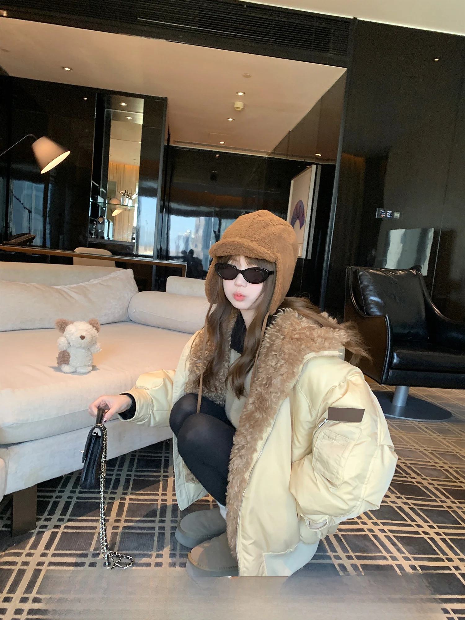 

Thiened Hooded Parka Coat Women's Faionable Cotton Outerwear Winter Warm Buxom Sle Unique Look Fur Trimmed Coat