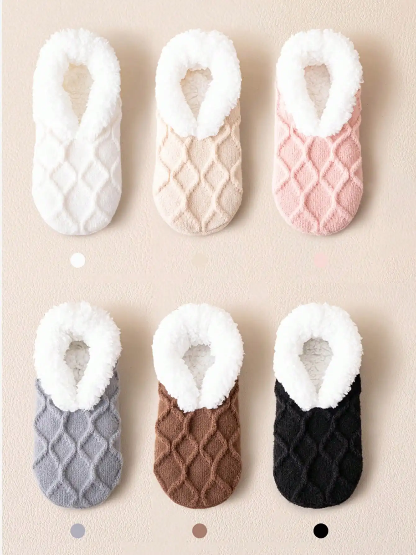

1/2/3 Double-layered thick warm inner lining indoor slippers with leg warmers, anti-slip, suitable for autumn and winter