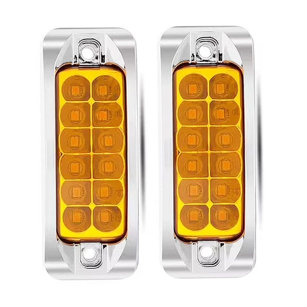 12-24V LED Side Marker Light Square Side Clearance Light Turn Signal Lamp Side Marker Indicators Lamp For Car Truck Trailer Bus